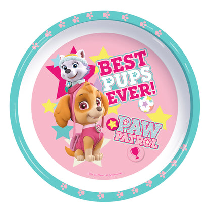 Paw Patrol Girls 3Pcs Coloured Dining Set - Plate, Bowl and Tumbler Dinnerware Set for Children, BPA Free