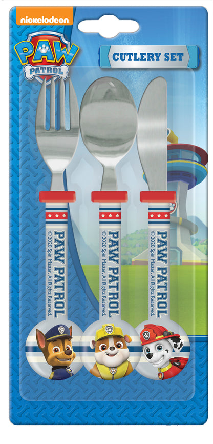 Paw Patrol Teamwork Children's Kids 3pcs Cutlery Set, Knife/Fork/Spoon