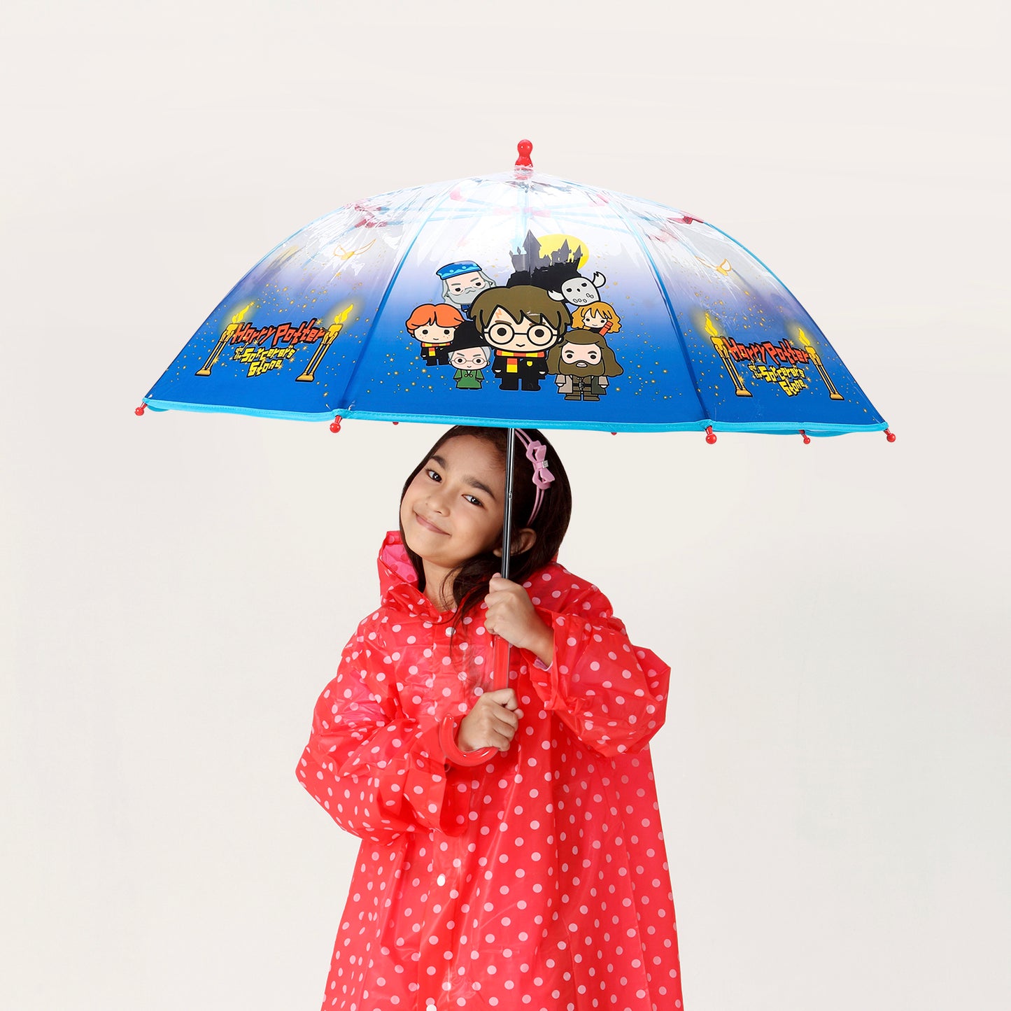 Harry Potter Dome Umbrella for Kids Childrens Boys Girls Brolly with Safety Opening