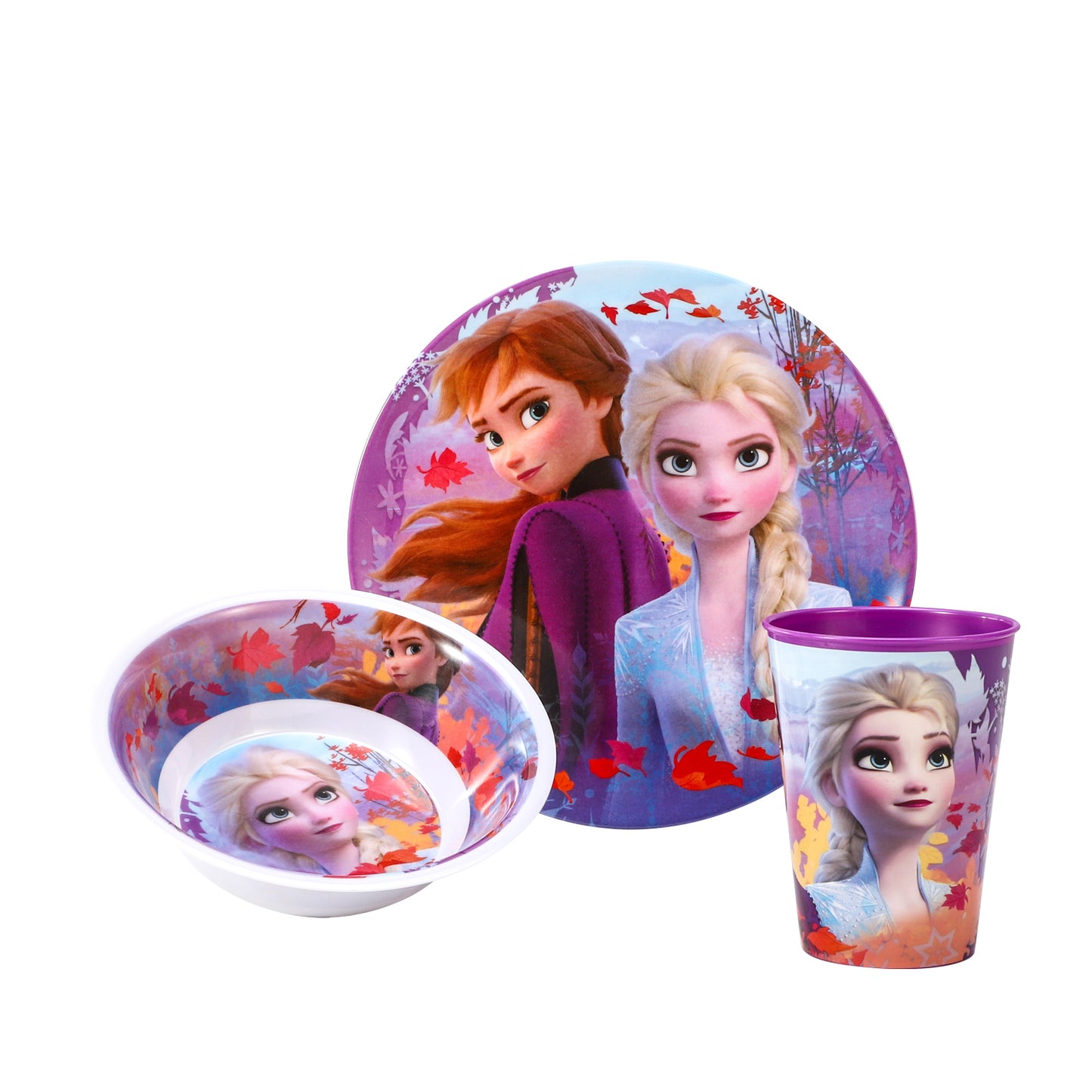 Disney Frozen Kids Childrens BPA Free 3pcs Breakfast Lunch Dinner Set Plate, Bowl & Cup