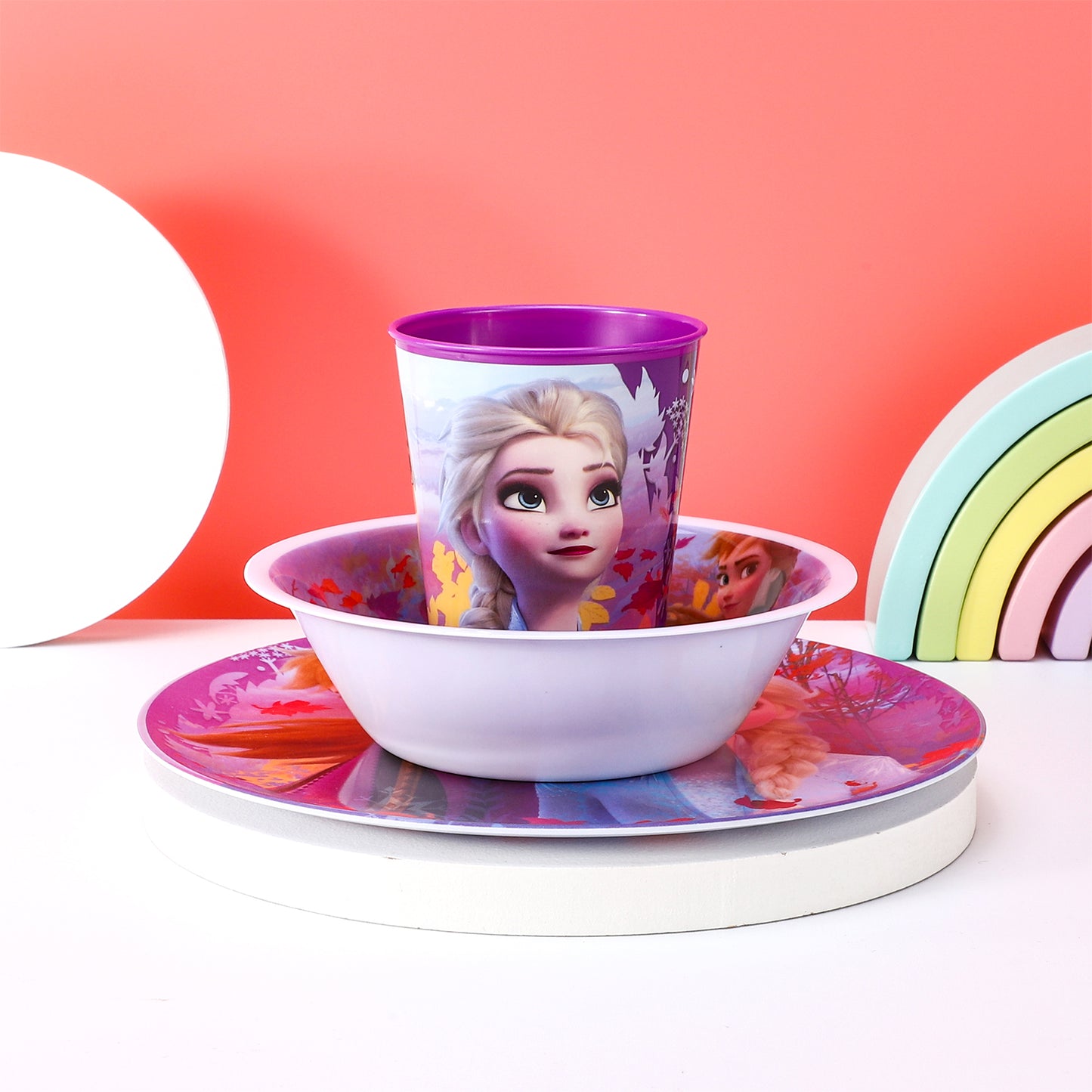 Disney Frozen Kids Childrens BPA Free 3pcs Breakfast Lunch Dinner Set Plate, Bowl & Cup