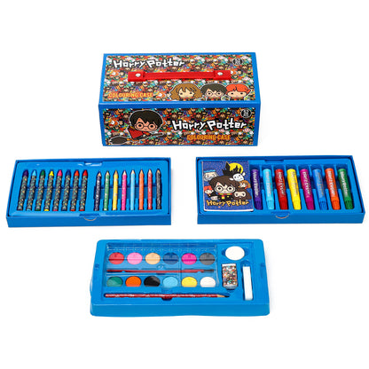 Harry Potter 52pc Kids Colouring Sets with Watercolor Felt Tip Pens Crayons and Pencils Travel Set for Children