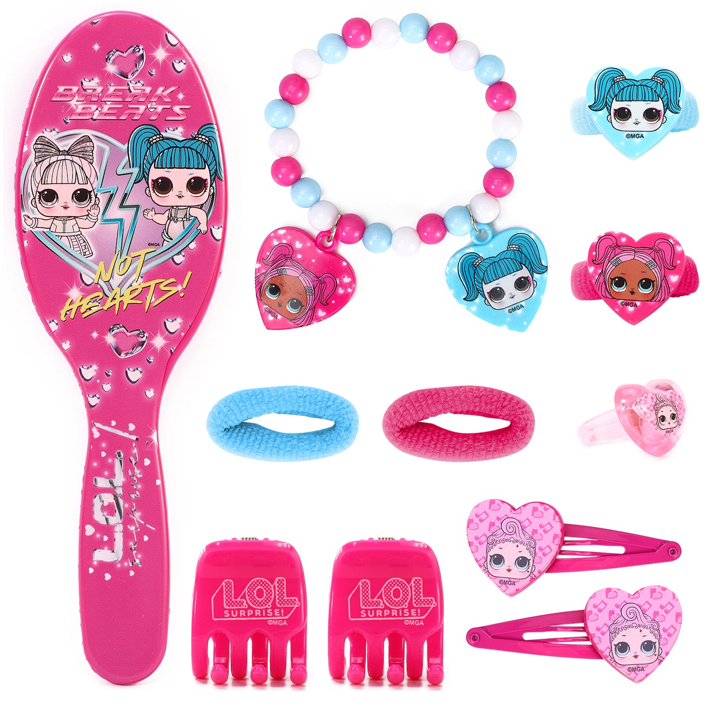 LOL Surprise! Girl 11pcs Girls Kids Hair Accessories Clips Comb Bands and Beauty Set