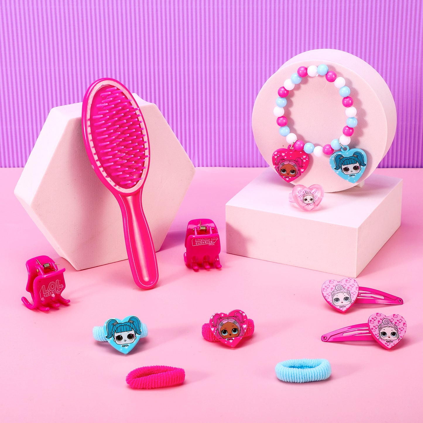 LOL Surprise! Girl 11pcs Girls Kids Hair Accessories Clips Comb Bands and Beauty Set