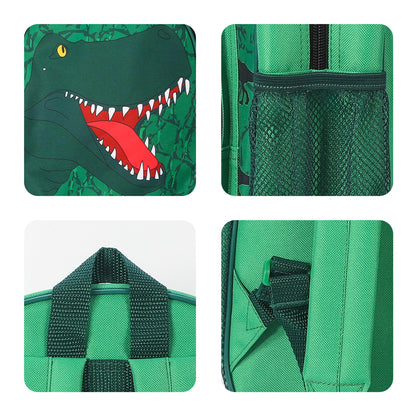 Dinosaur Green Kids Childrens Backpack School Rucksack Travel Bag Boys Girls with side mesh pocket Boys Girls