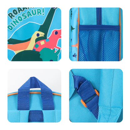 Dinosaur Blue Kids Childrens Backpack School Rucksack Travel Bag Boys Girls with side mesh pocket Boys Girls