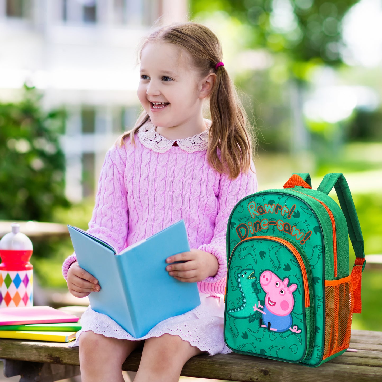 Peppa Pig Kids Childrens Premium Backpack School Rucksack Travel Bag, Multicolour