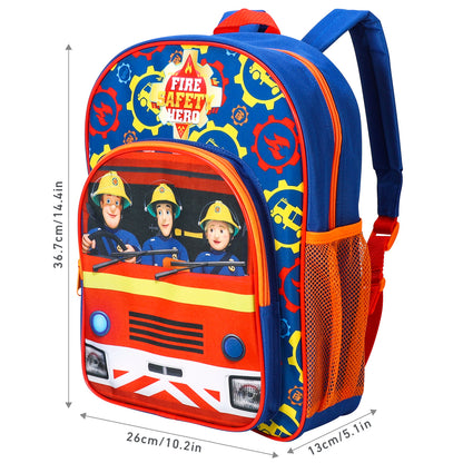 Fireman Sam Kids Childrens Premium Backpack School Rucksack Travel Bag, Multicolour