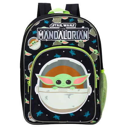 Star Wars Baby Yoda The Mandalorian Kids Childrens Premium Backpack School Rucksack Travel Bag, Multicolour