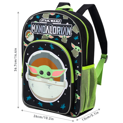 Star Wars Baby Yoda The Mandalorian Kids Childrens Premium Backpack School Rucksack Travel Bag, Multicolour