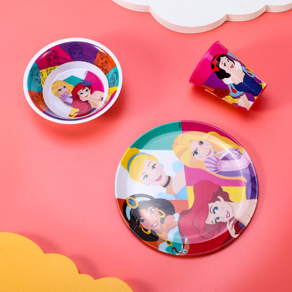 Disney Princess Kids Childrens BPA Free 3pcs Breakfast Lunch Dinner Set Plate, Bowl & Cup