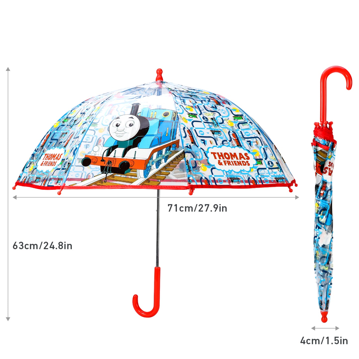 Thomas the Tank Engine Dome Umbrella for Kids Childrens Boys Girls Brolly with Safety Opening